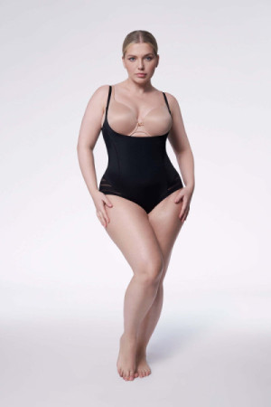 Glaustinukė (bodis) 119 Mesh Glaustinukė (bodis) Open Biust Juoda