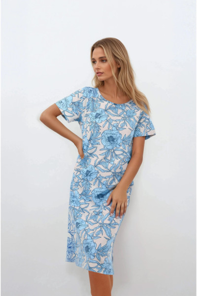 Naktiniai marškiniai Mėlyna Peony