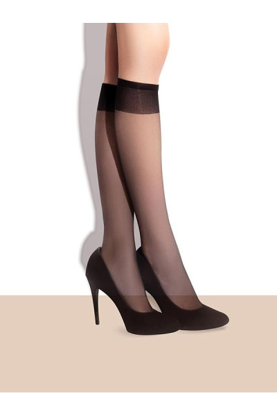 Kojinės iki kelių Pola 15 (Komplektas 2 vnt.) - juoda