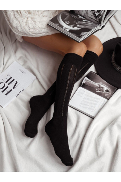 Kojinės iki kelių Ażur 330 002 Juoda