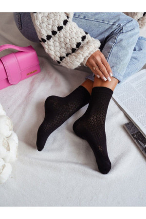 Kojinės Ażur 989 006 Juoda